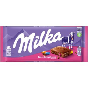 Tafelschokolade Milka Bunte Kakaolinsen