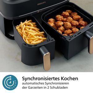 Produktbild für Heißluftfritteuse Philips Series 3000 Dual Basket, NA352/00