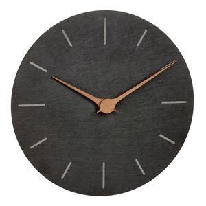 TFA Wanduhr 60.3068, Holz, analog, Quarzuhr, Ø 25 cm, grau, lautlos