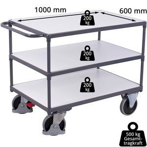 Produktbild für Tischwagen VARIOfit sw-600.662, ESD, Metall &amp; Holz