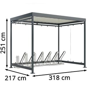 Produktbild für Fahrradunterstand WSM Economy Köln Bike K3 4702 XBF, anthrazit