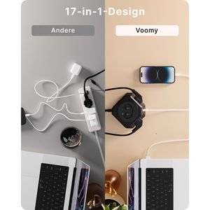 Produktbild für Steckdosenwürfel Voomy Power S12C, mit Schalter, schwarz