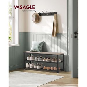 Produktbild für Schuhbank Vasagle LBS078K01, schwarz / graubraun, aus Metall