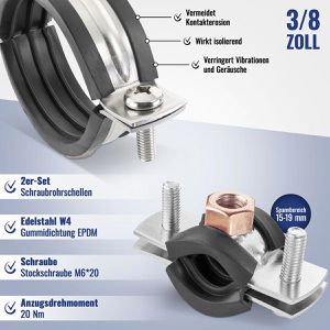 Produktbild für Rohrschelle Poppstar 1011302, W4, Schraubrohrschelle, Set
