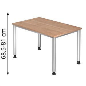 Schreibtisch Hammerbacher H-Serie, nussbaum / silber