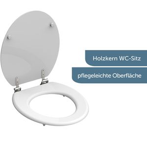 Produktbild für WC-Sitz Schütte White 84000, oval, aus Holz