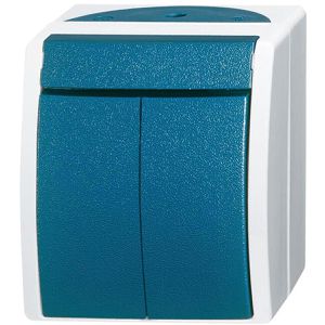 Lichtschalter Busch-Jaeger Ocean 2601/5 W-53, grau / blaugrün