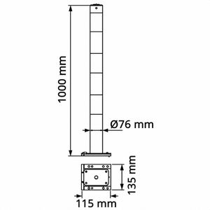 Produktbild für Absperrpfosten Schake 476APBG+2, 2 Ösen, schwarz/gelb, Metall
