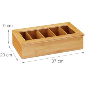 Produktbild für Teebox Relaxdays 10032168, für Teebeutel, natur, aus Bambus