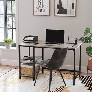 Produktbild für Schreibtisch Vasagle LWD47MB, graubraun / schwarz
