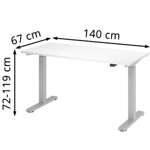 Produktbild für Schreibtisch Hammerbacher XMST614, weiß / silber