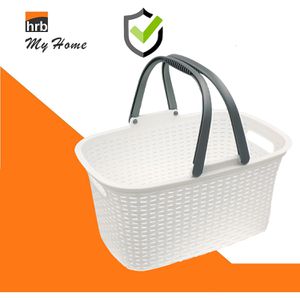 Produktbild für Einkaufskorb HRB 37105999, Rattan-Optik, weiß