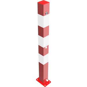 Absperrpfosten Schake 470UNB+1, 1 Öse, rot/weiß, aus Metall
