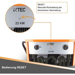 Produktbild für Heizlüfter BTEC 121260, mit 3 Stufen bis 22000 Watt