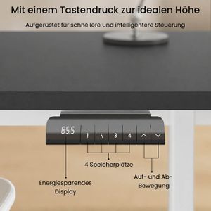 Produktbild für Schreibtisch FlexiSpot E1B Pro, weiß / schwarz