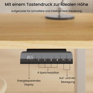 Produktbild für Schreibtisch FlexiSpot E1W Pro, ahorn / weiß