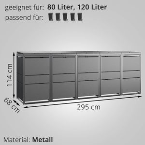 Produktbild für Mülltonnenbox MBOX24 Modern, Metall