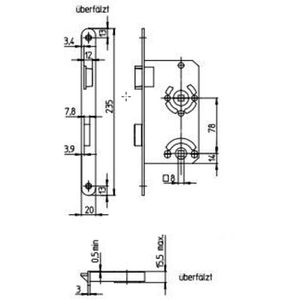 Produktbild für Einsteckschloss Alpertec 36053770, DIN links