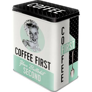 Kaffeedose Nostalgic-Art Coffee First L, aus Metall