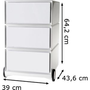 Produktbild für Rollcontainer Paperflow aus Kunststoff, weiß