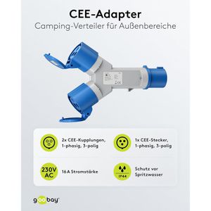 Produktbild für CEE-Stromverteiler Goobay 76236, mobil, für außen