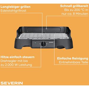 Produktbild für Elektrogrill Severin PG 8593, 2000 Watt