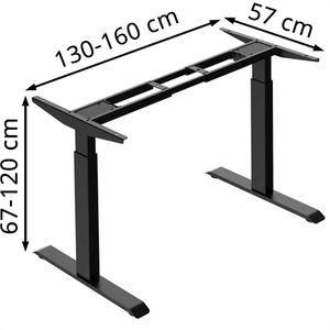 Produktbild für Schreibtischgestell LMG FYED-2-SW, schwarz, 4 Memoryspeicher