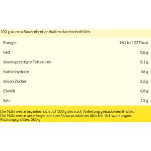 Produktbild für Brotbackmischung Aurora Bauernbrot