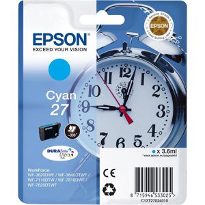 Produktbild für Tinte Epson 27 C13T2702 Wecker, cyan