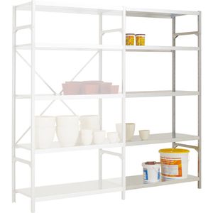 Anbauregal Manuflex RB1191, 6 Metallböden