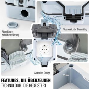 Produktbild für Steckdose Poppstar IP66, Aufputz