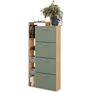 Schuhschrank Vicco Orlando, eiche / grün