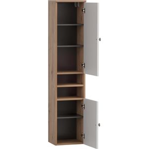 Produktbild für Bad-Hängeschrank Schildmeyer Jesper 155983, weiß / eiche