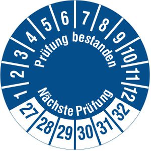 Prüfplaketten Böttcher-AG Prüfung bestanden, Nächste Prüfung