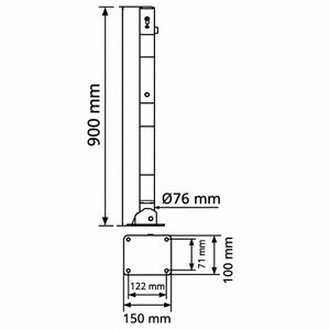 Produktbild für Absperrpfosten Schake 4272UZ, silber, aus Edelstahl
