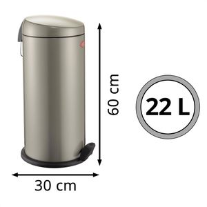 Produktbild für Mülleimer Wesco Capboy Maxi, neusilber