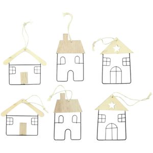 Produktbild für Weihnachtsbaumschmuck Frank-Flechtwaren Häuser, 10-12 cm