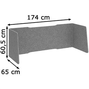 Produktbild für Tischtrennwand Hammerbacher ARE6018, grau