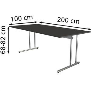 Produktbild für Schreibtisch Kerkmann Artline, anthrazit / chrom