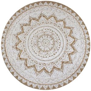 Teppich vidaXL Jute, rund, geflochten, Ø 120cm