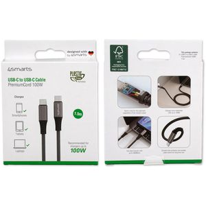 Produktbild für Ladekabel 4smarts PremiumCord, schwarz, 1,5m