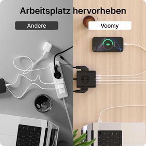 Produktbild für Steckdosenwürfel Voomy Power Cube S7, mit Schalter, schwarz