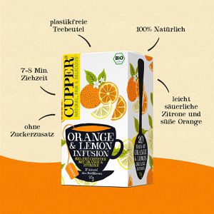 Produktbild für Tee Cupper Orange &amp; Lemon Fusion, Früchtetee, BIO