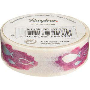 Washi-Tape Rayher 50187258, Fisch rosa