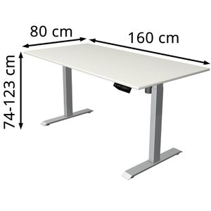 Produktbild für Schreibtisch Kerkmann Move 1, weiß / silber