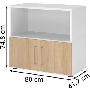 Produktbild für Kombischrank Hammerbacher FW28T1, weiß / eiche