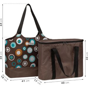 Produktbild für Kühltasche anndora 2-in-1 Einkaufstasche, braun, faltbar