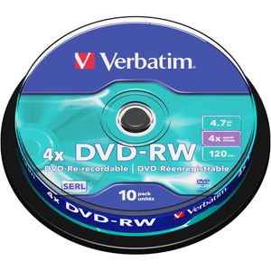 DVD-Rohlinge Verbatim 43552, wiederbeschreibbar, DVD-RW