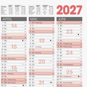 Produktbild für Tafelkalender Brunnen 1070130007, rot, mit Ferienübersicht