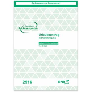 Produktbild für Urlaubsantrag RNK 2916, A5